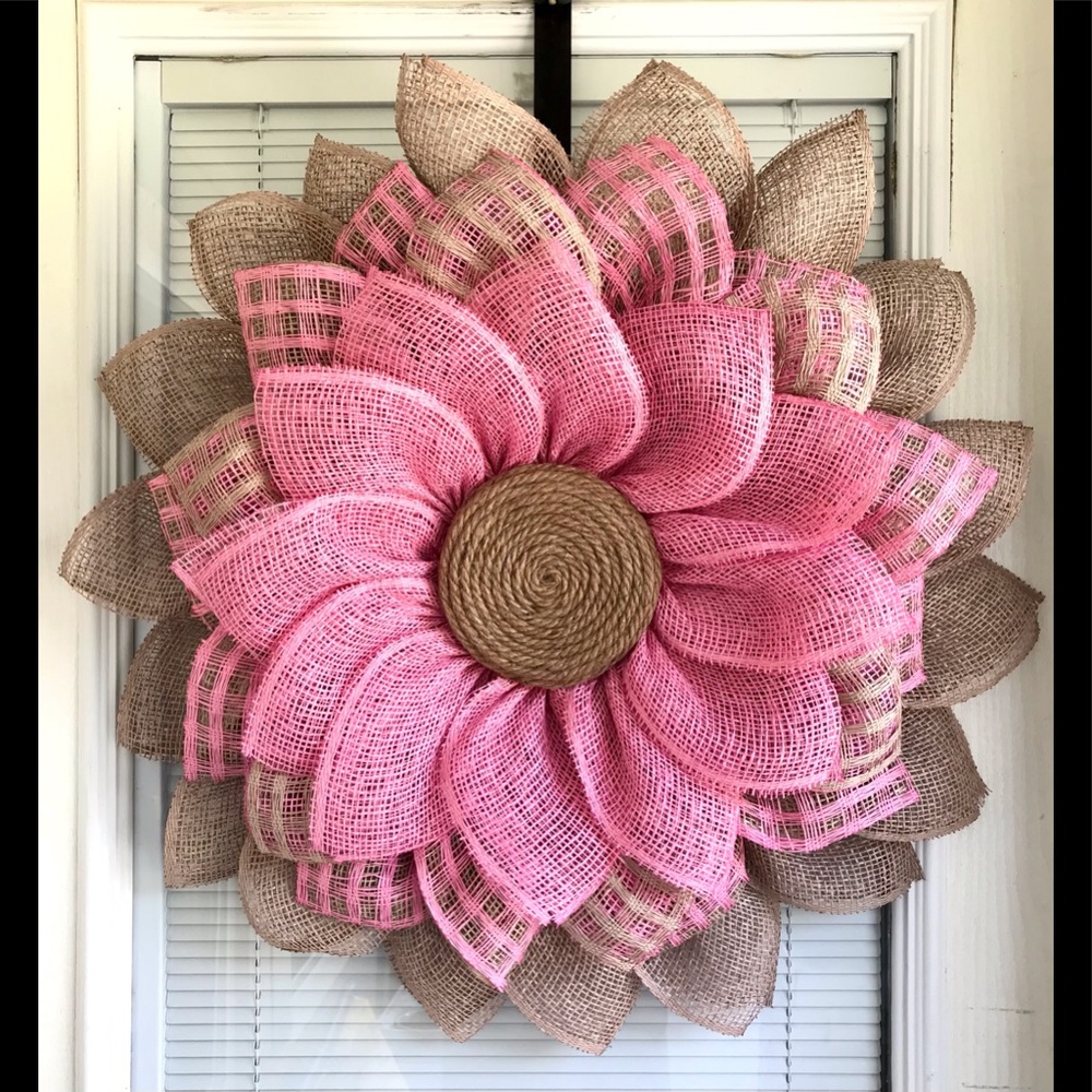 Handmade Flower Wreath. Approximately 25”